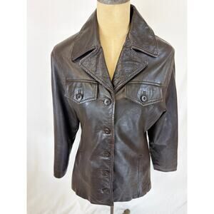 Y2K Vintage Wilson Maxima Brown Leather Jacket Medium #0557